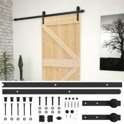 Vidaxl - Porte coulissante avec kit de quincaillerie 90x210cm Pin massif Marron