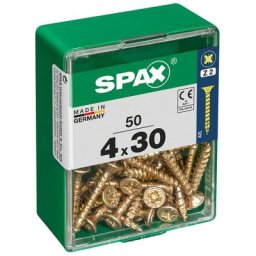 Spax - Boîte 50 unités. vis a bois cab. plat yellox 4.0x30mm