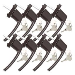 8X Poignée de fenêtre Aluminium Poignée Serrure Set verrouillable Poignée de porte Fenêtre Poignée