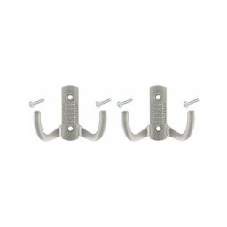 2x Crochet double 58mm en métal finition chrome satiné avec vis Mural Cuisine Salle de bain Porte