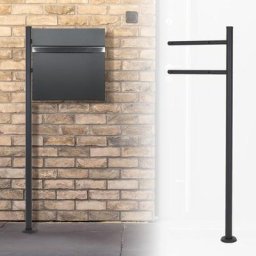Ml-design - Support piédestal socle pour boîte aux lettres anthracite acier inoxydable 120cm