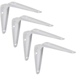 4x Equerre console rigide en acier pour étagère à visser Meuble Support Renfort Mural Universel
