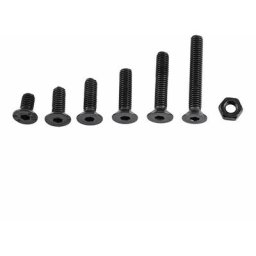 Lot de 250 vis à douille hexagonale en alliage d'acier M3 noir avec boulon hexagonal Kit