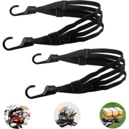 2 Pcs Sangle à Bagages avec Crochet Double pour Velo Moto, Elastique Porte-Bagages à Tendeur