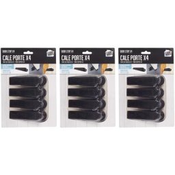 Set de 12 cale-portes en plastique - Noir