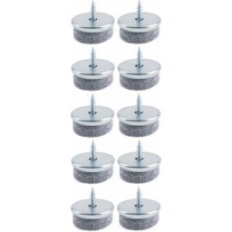 Cyclingcolors - 10x Patin vis gris avec feutrine pour chaise table meuble à visser en acier nickelé