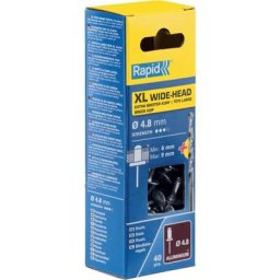Rapid - Rivets xl ø 4.8 x 12mm alu - Boite 40 + forêt