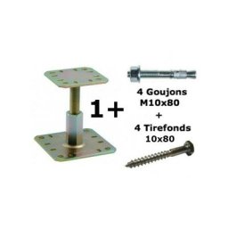 Pied de poteau prêt-à-fixer kit fix pprc 100x100mm - ep 5mm