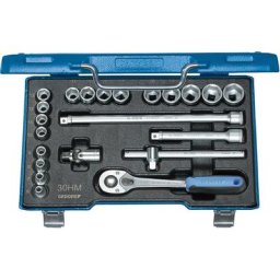 Jeu de clés à douille 30 HMU-10 22 pièces 3/8 Ouverture de clés 6-22 mm Nombre de dents 32 6 pans