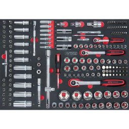 Module de douilles et accessoires 1/4 - 3/8 - 1/2, 175 pièces