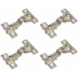 4x Mini charnière invisible angle d'ouverture 95° avec embase H0 pour pose en semi-applique sans