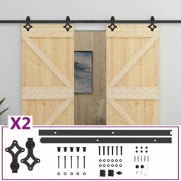 Vidaxl - Porte coulissante avec kit de quincaillerie 80x210cm Pin massif Marron