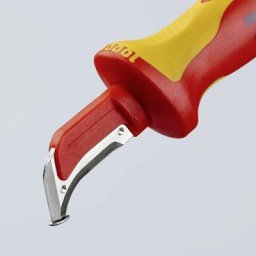Couteau d'électricien KNIPEX 180mm - Lame avec sabot - Isolé 1000V - ( Prix pour 1 )