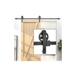 7.5T/230cm Quincailleri Kit de Rail pour Porte Coulissante de Grange en Bois, Ensemble Industriel