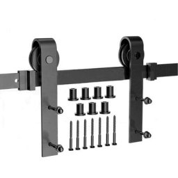 Dyhf - Quincailleri Kit de Rail pour Porte Coulissante pour Portes Coulissantes - Noir