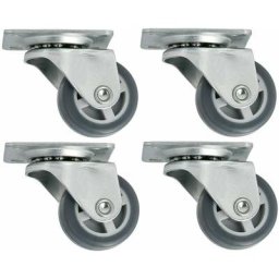 4x roulette meuble 30mm caoutchouc soft anti rayure gris pivotante universelle mini rouleau noir