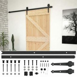 Vidaxl - Porte coulissante et kit de quincaillerie 100x210 cm Pin massif Marron
