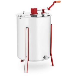 Extracteur de Miel Manuel 4 Cadres Avec Robinet Centrifugeuse Inox Apiculture - Argent, Noir,