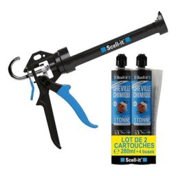 Pack Pistolet professionnel Scell it + 2 cartouches Scellement chimique polyester 280 ml Système