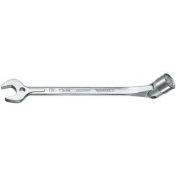 Gedore - Clé à fourche et à douille, Cote s/plats : 19 mm, Long. 283 mm, Pour ø de broche 8 mm