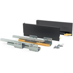 Emuca - Kit de tiroir pour cuisine Concept, hauteur 138 mm, prof. 450 mm, fermeture amortie, Acier,