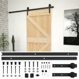 Vidaxl - Porte coulissante avec kit de quincaillerie 80x210cm Pin massif Marron