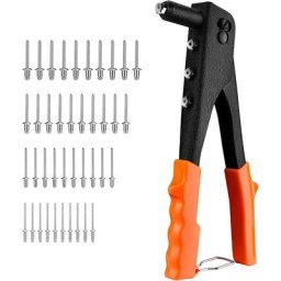 4en1 Pince à Rivetes Engindot 4 Têtes Remplaçables, Riveteuse Manuelle avec 40 Rivets métalliques