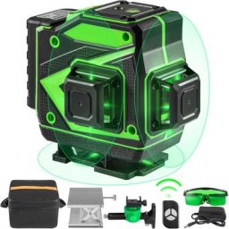 Niveau Laser Vert Autonivelant 12 Lignes Croisees 3x360° Rotatif Exterieur - Vevor