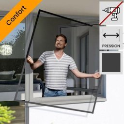 Windhager - Moustiquaire fenetre cadre fixe confort Gris anthracite 100x120 cm - Gris anthracite