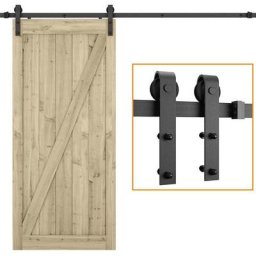 Quincaillerie Kit de Rail Roulettes pour Porte Coulissante Hardware pour Porte Suspendue en Bois