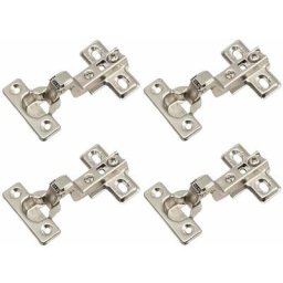 4x Mini charnière invisible angle d'ouverture 95° avec embase H0 pour pose encloisonée sans