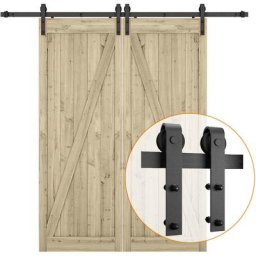 Quincaillerie Kit de Rail Roulettes pour Porte Coulissante Hardware pour Double Porte Suspendue en