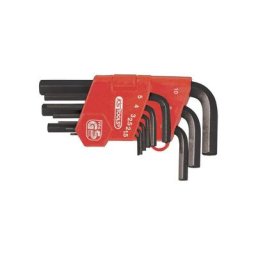Kstools - Jeu de 9 clés mâles courtes brunies 6 x 6 pans
