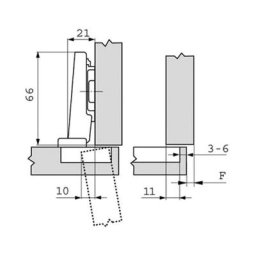 Charnières invisibles pour portes en applique clip top droite inserta (vendu sans embase) Blum