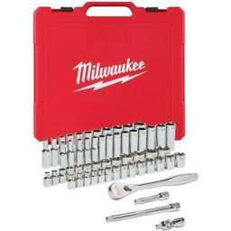 Milwaukee - Set de douilles et clés à cliquet 3/8 métriques et impériales 56 pcs 4932464946