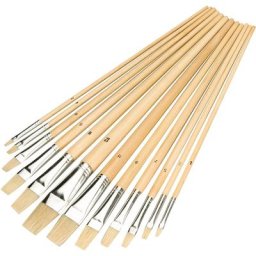 Lot De 12 Pinceaux Plats 12 Pcs Silverline 633927