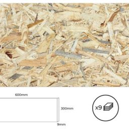 Set 9 planches osb 600x300x9mm. Bertini
