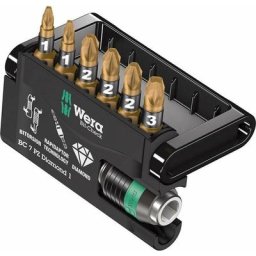 Bit-Check 7 pz Diamond 1 05057412001 Jeu dembouts 7 pièces vis Pozidriv BiTorsion - Wera