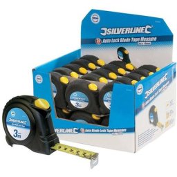 Présentoir de mètres rubans autobloquants 30 pcs, 3 m x 16 mm - Silverline
