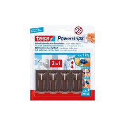 Fixation adhésive pour rideaux Powerstrips® Tesa 58047-00002-20 marron 4 pc(s) - marron