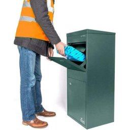 Homescapes - smart parcel box - Boîte aux lettres / colis Large Vert à accès frontal et arrière en