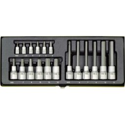 Proxxon - 1/4 + 1/2 Set de clé de socket Hex (18 pcs.)