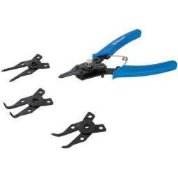 Silverline - Pince pour circlips interieur exterieur avec 4 machoires interchangeables