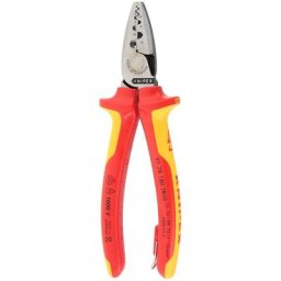 Pince à sertir les embouts 180mm Knipex Gainage isolé 1000V - Œillet antichute - ( Prix pour 1 )