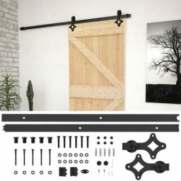 Vidaxl - Porte coulissante et kit de quincaillerie 100x210 cm Pin massif Marron