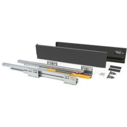 Emuca - Kit de tiroir pour cuisine Concept, hauteur 105 mm, prof. 400 mm, fermeture amortie, Acier,
