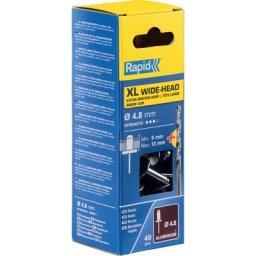 Rapid - Rivets xl ø 4.8 x 16mm alu - Boite 40 + forêt