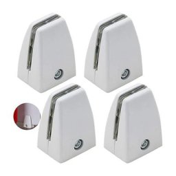 4 Pièces Clips Verre en Alliage Zinc, Pince à Verre Support Miroir, Fixation Réglable Pince à