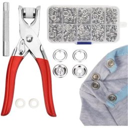 Kit de boutons a pression en metal epaissi avec 150 Boutons 9.5mm Outil de pince pour