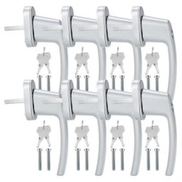 Swanew - Poignée de fenêtre Poignée de fenêtre Alu verrouillable Aluminium Serrure Set Design Gris